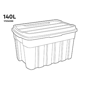Tuff Box 140L Storage Boxes with Lid Set of 3 -