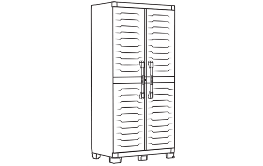 Armoire Haute XL Garage - 89x54xH188 cm - Noir