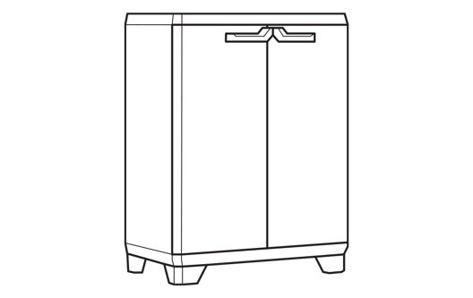 Armoire basse Stilo - 68x39xH90 cm - Noir