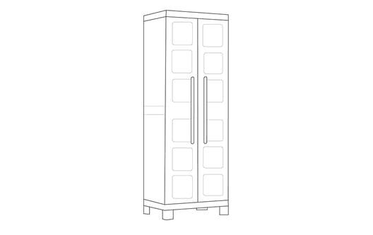 Armoire haute utilitaire modulable Excellence - 65x45xH182 cm - Beige