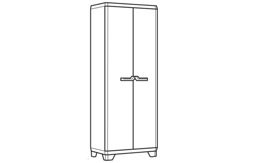 Armoire haute utiliaire Stilo - 68x39xH173 cm - Noir