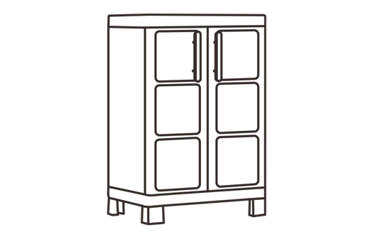 Armoire basse Excellence - 65x45xH97 cm - Beige