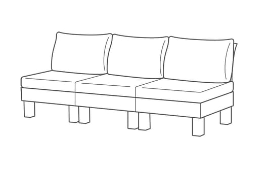 Elements 3-Sitzer Sofa - Schwarz