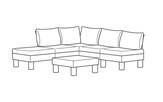 Elements 5 Seater Corner Modular Lounge Set - Graphite