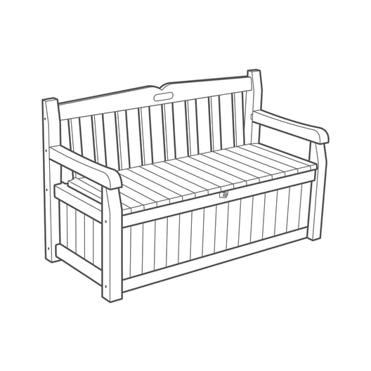 Solana Grey 70 Gallon Outdoor Storage Bench - Keter US