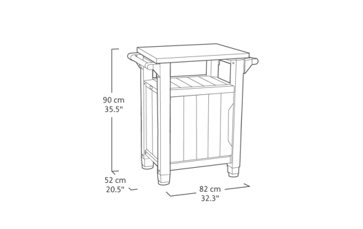 Acheter le chariot de barbecue et de rangement Unity avec comptoir en acier inoxydable – Keter Canada