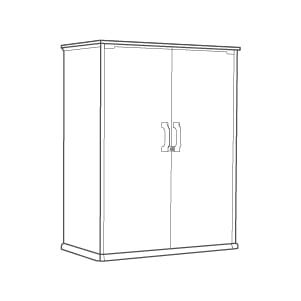 Premier Tall 1400L Storage Cabinet - Light Grey