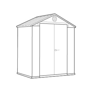 Darwin Shed 6x4ft Double Door - Brown