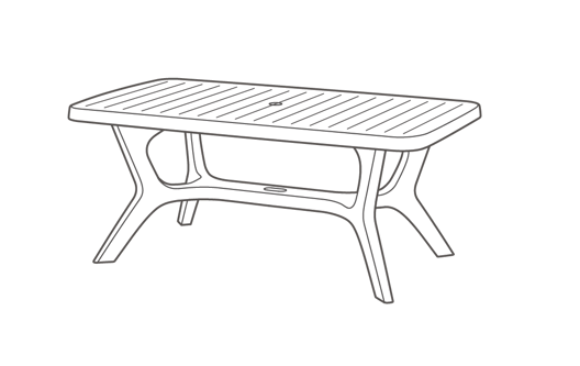 Mesa comedor de exterior Baltimore - 176,5x100x72 cm - Grafito