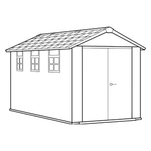 Oakland Grey Large Storage Shed - 7.5x15 Shed - Keter US