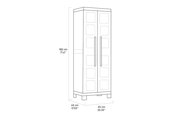 Armario alto de resina Excellence - 182x45x65 cm. - Arena