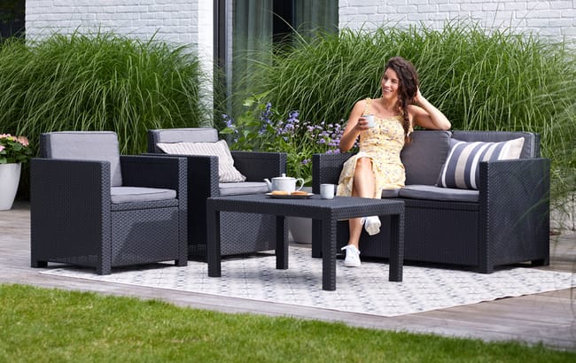 Monaco 4 Seater Lounge Set - Grey