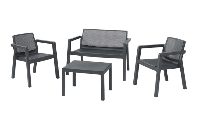 Keter Emily 4 Seater Lounge Set Grey Keter UK