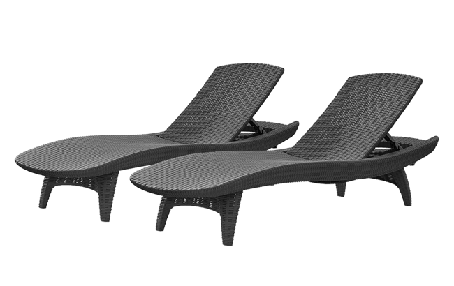 Pacific Sun Lounger Duo Set - Grey