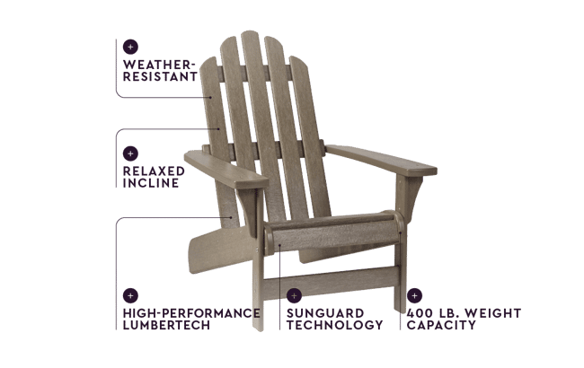 Brown Premium Ozark Resin Adirondack Chair - Keter US