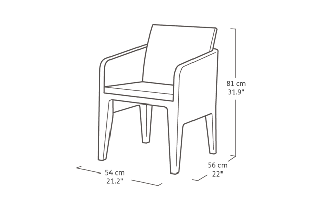 Santiago 4 Seater Dining Set - Grey