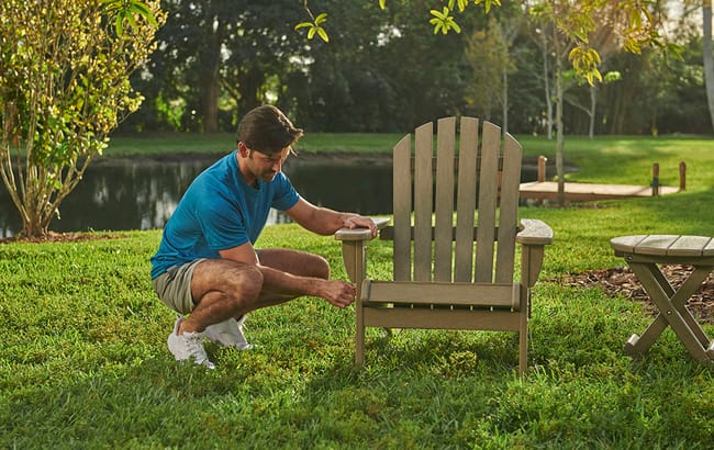 Brown Premium Willoughby Folding Adirondack Chair - Keter US