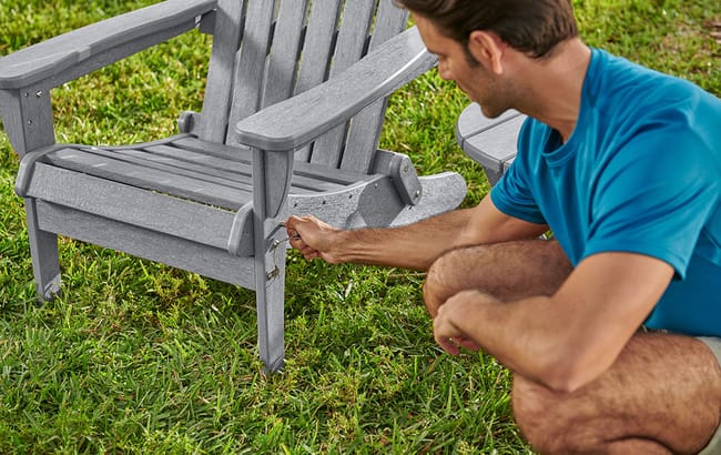 Grey Premium Willoughby Folding Adirondack Chair - Keter US