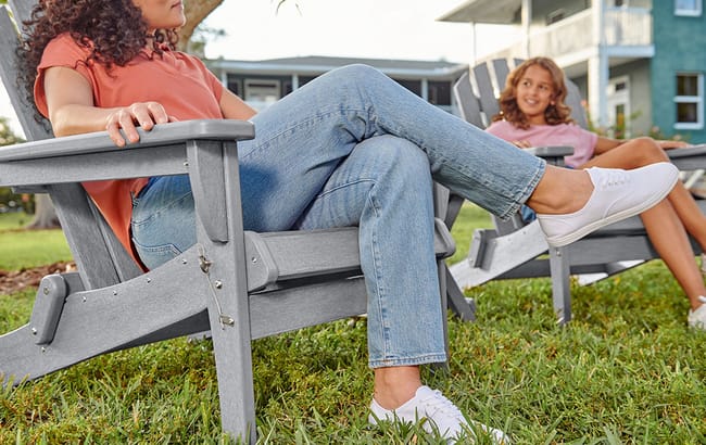 Grey Premium Willoughby Folding Adirondack Chair - Keter US