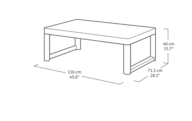 Lyon Verstelbare Tuintafel -116x71,5x40/66cm - Antraciet