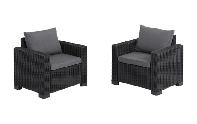 California Armchair x2 - Grey