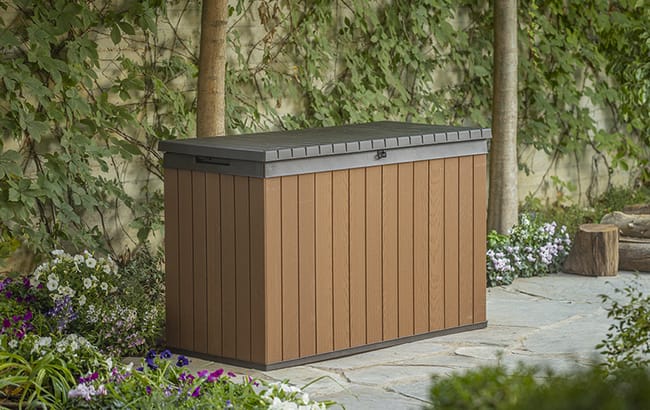 Coffre de jardin Darwin 662L - Marron Aspect Bois