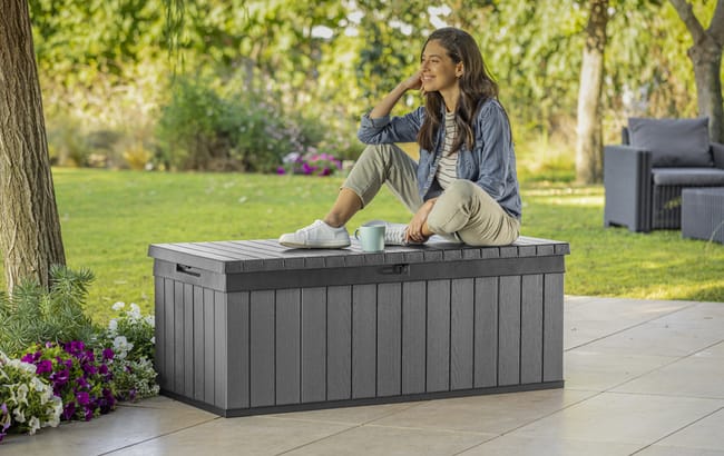 Darwin Graphite 100 Gallon Storage Deck Box Keter US