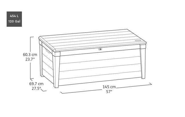 Brushwood Brown 120 Gallon Storage Deck Box - Keter US