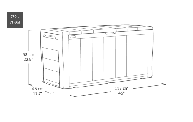 Sherwood Opbergbox - 270L - Antraciet