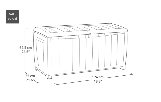 Novel Opbergbox - 340L - Zwart