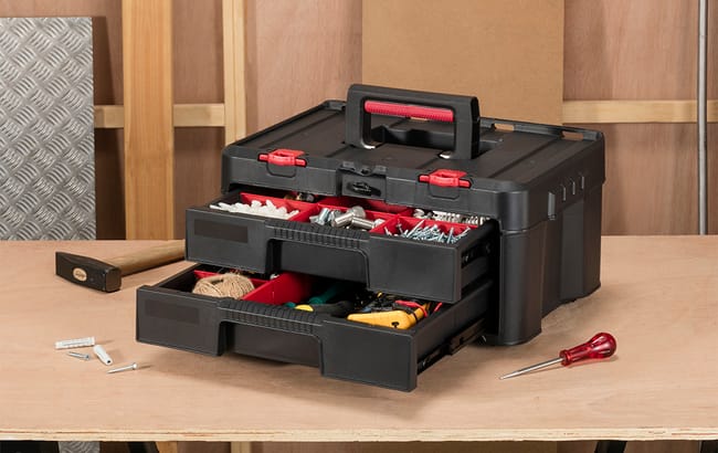 Acheter la boîte à outils à 2 tiroirs Stack & Roll noire – Keter Canada