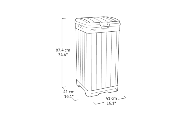 Rockford Grey Outdoor Trash Can - Keter