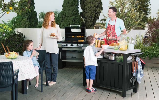 Unity XL Graphite Outdoor Kitchen Cart with Storage - Keter