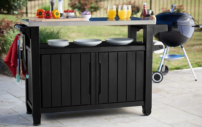 Unity XL Graphite Outdoor Kitchen Cart with Storage - Keter