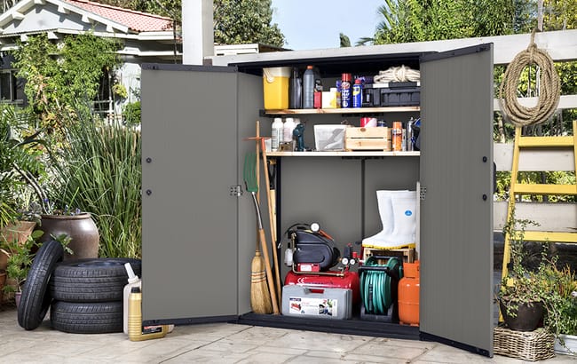 Premier Grey Tall Small Storage Shed - 4.6x2.4 Shed - Keter US