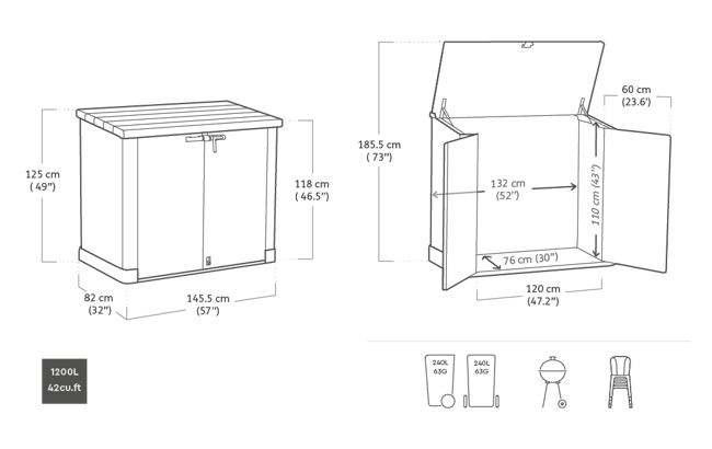 SIO Prime XL Grey Small Storage Shed - 4.75x2.7 Shed - Keter US