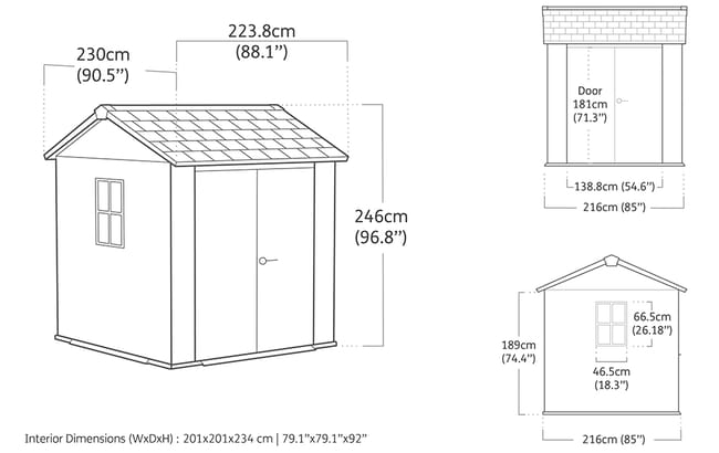 Outdoor Storage Shed - Newton Plus Shed 7.5 x 7ft - Keter US