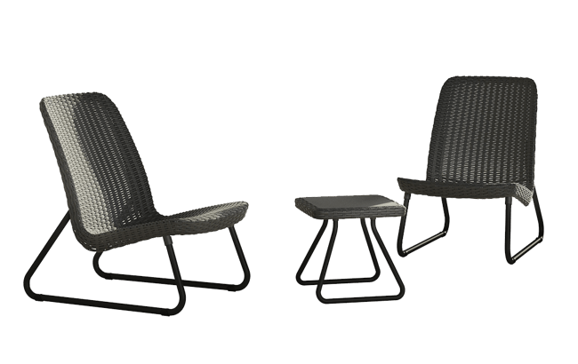 Rio Rattan Graphite 3 Piece Patio Set Keter