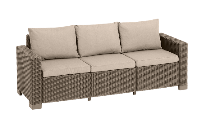 California 3-zits Chaise Longue Loungebank - Cappuccino