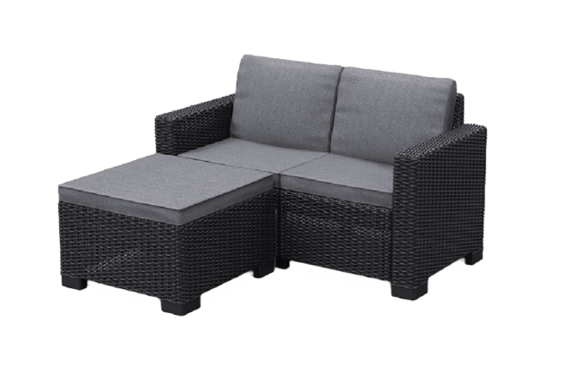 California 2 Seater Balcony Chaise Longue Grey