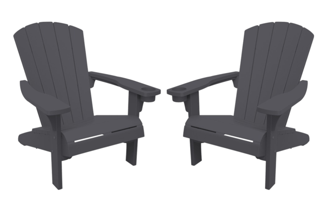 Alpine Adirondack Tuinstoel - set van 2 - Antraciet