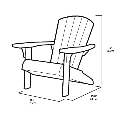 Alpine Adirondack Tuinstoel - set van 2 - Antraciet