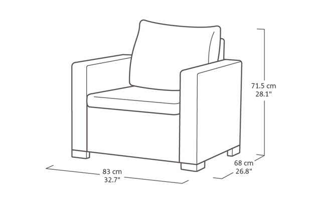 California 4 Seater Chaise Longue Lounge Set - Grey