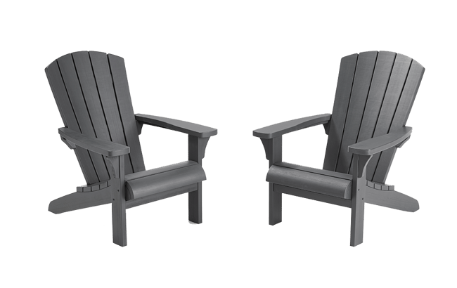 Troy Adirondack Tuinstoel - set van 2 - 81x80x96,5cm - Antraciet