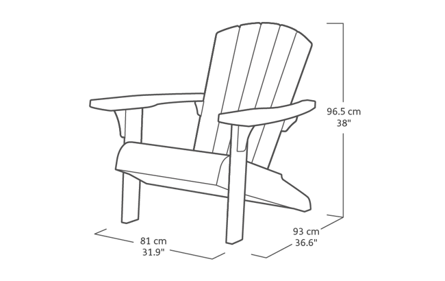 Troy Adirondack Tuinstoel - set van 2 - 81x80x96,5cm - Grijs