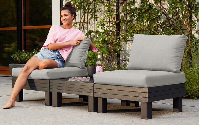 Elements 4 Seater Modular Lounge Set - Graphite