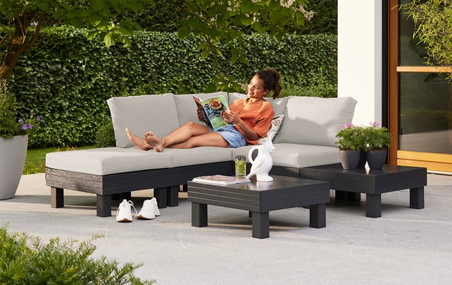 Elements 4 Seater Modular Lounge Set - Graphite