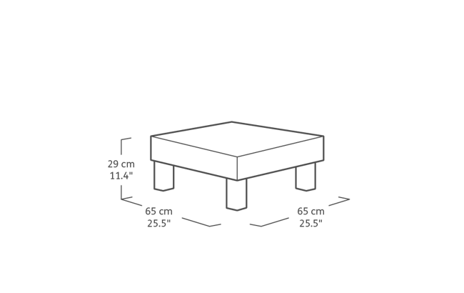 Elements 4-zits Loungeset + tafel - Zwart