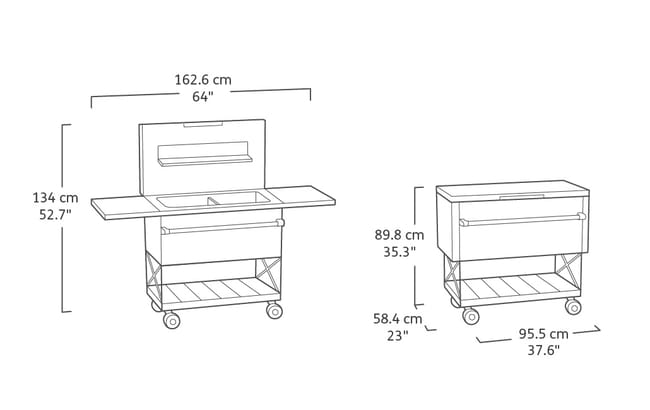 Graphite Patio Cooler and Beverage Cart - Keter