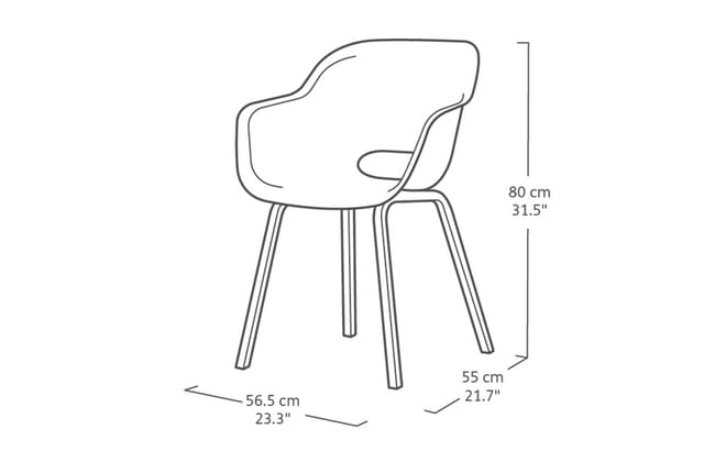 Noa Schalenstuhl - 2er Pack - 56,5x55x80 cm - Grün